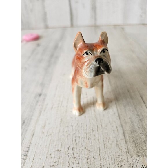 Vintage boxer as is porcelain figurine statue Fawn Brown standing - Picture 2 of 10